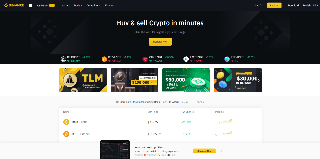 crypto exchange listings