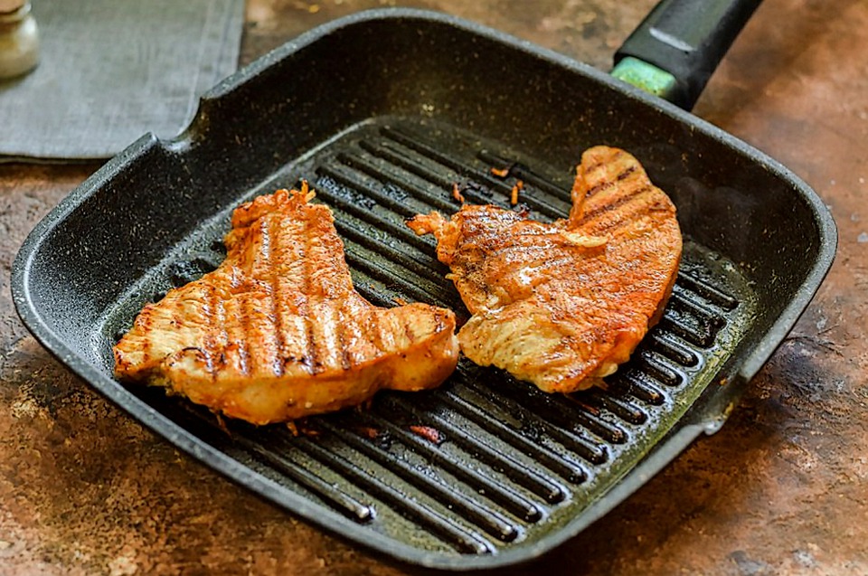 cooking steak tips on stove top