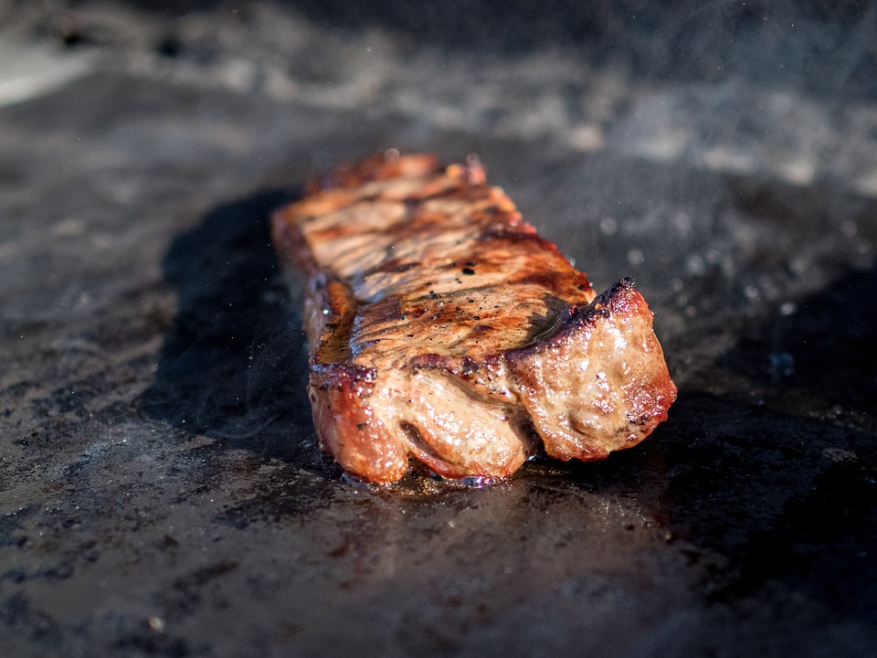 cooking steak tips on stove top