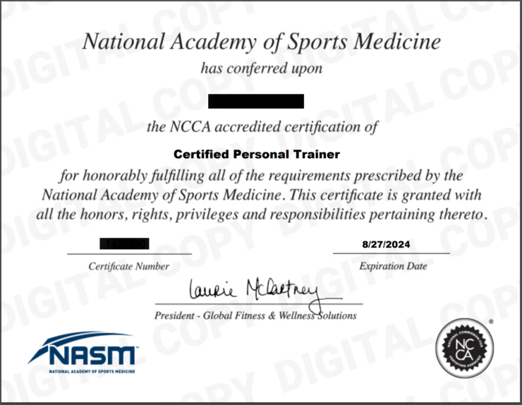 NASM Certification Verification
