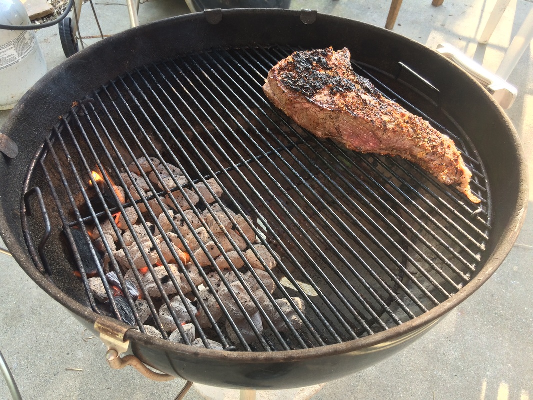 cooking steak tips on stove top